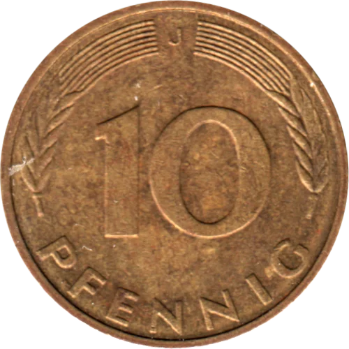 10 Pfennigs, 1988 Reverse
