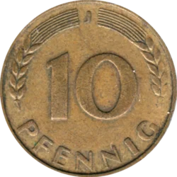 Preview 10 Pfennigs, 1949 reverse