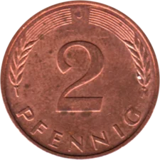 Preview 2 Pfennigs, 1992 reverse