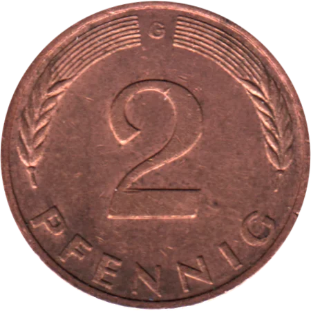 2 Pfennigs, 1979 Reverse
