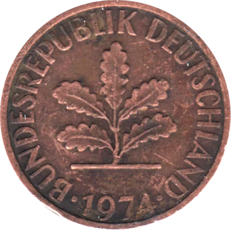 2 Pfennigs, 1974 Obverse