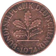 Preview 2 Pfennigs, 1974 obverse