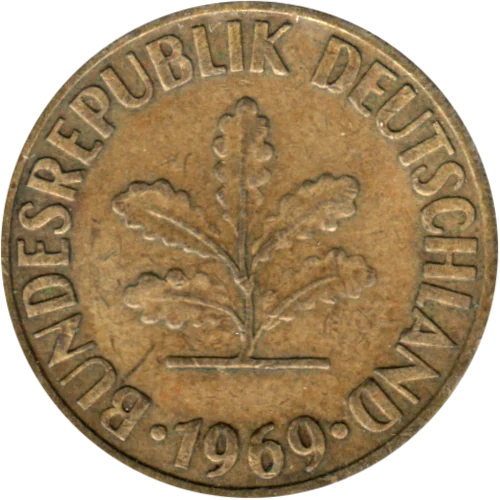 10 Pfennigs, 1969 Obverse