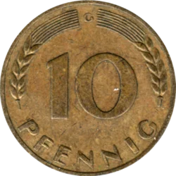 Preview 10 Pfennigs, 1969 reverse