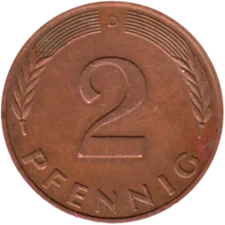 Preview 2 Pfennigs, 1979 reverse