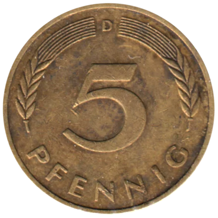 5 Pfennigs, 1982 Reverse
