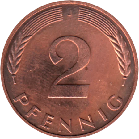 2 Pfennigs, 1979 Reverse