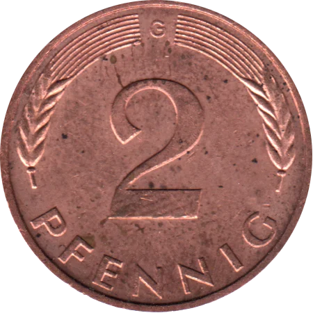 2 Pfennigs, 1995 Reverse