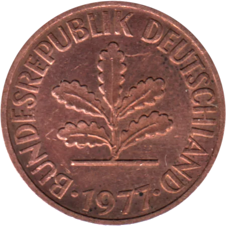 2 Pfennigs, 1977 Obverse