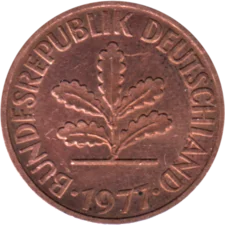 Preview 2 Pfennigs, 1977 obverse