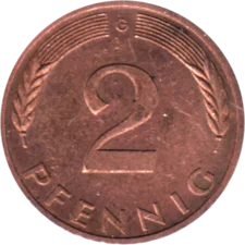 Preview 2 Pfennigs, 1977 reverse