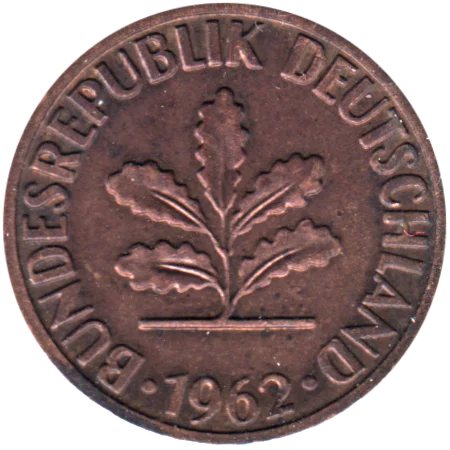 2 Pfennigs, 1962 Obverse