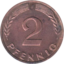Preview 2 Pfennigs, 1962 reverse
