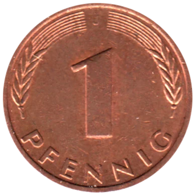 1 Pfennig, 1980 Reverse