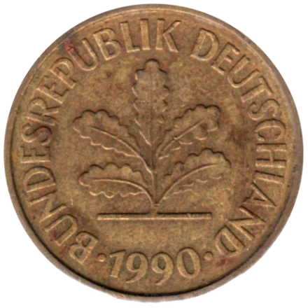 5 Pfennigs, 1990 Obverse