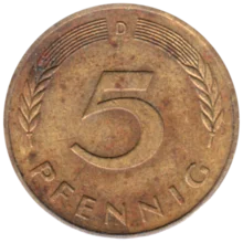 Preview 5 Pfennigs, 1990 reverse