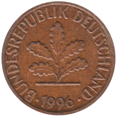 1 Pfennig, 1996 Obverse