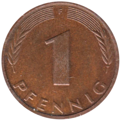 1 Pfennig, 1996 Reverse