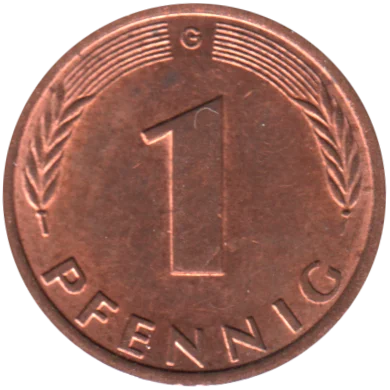 1 Pfennig, 1981 Reverse