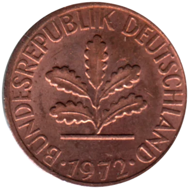 1 Pfennig, 1972 Obverse
