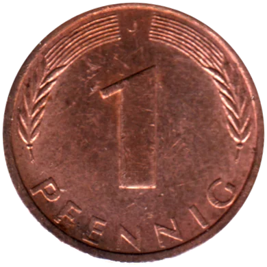 1 Pfennig, 1972 Reverse