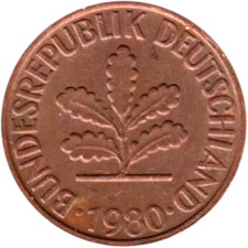 Preview 2 Pfennigs, 1980 obverse