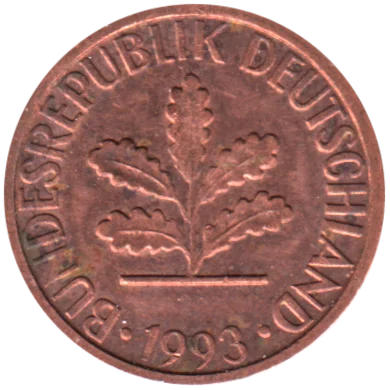 1 Pfennig, 1993 Obverse