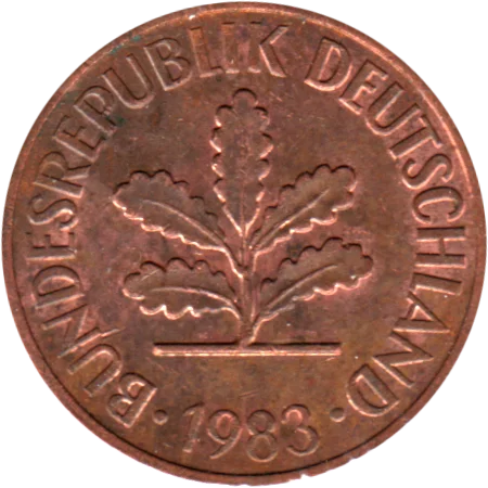 2 Pfennigs, 1983 Obverse