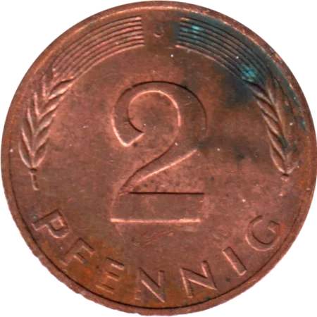 2 Pfennigs, 1983 Reverse