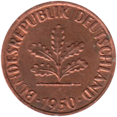 1 Pfennig, 1950 Obverse