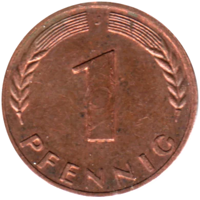 1 Pfennig, 1950 Reverse