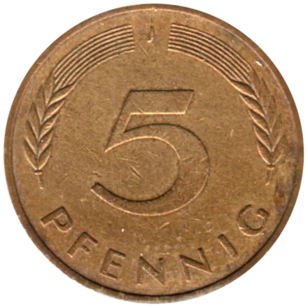 5 Pfennigs, 1978 Reverse