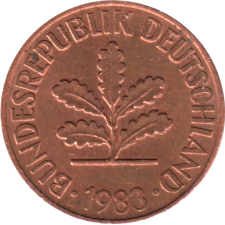 2 Pfennigs, 1983 Obverse