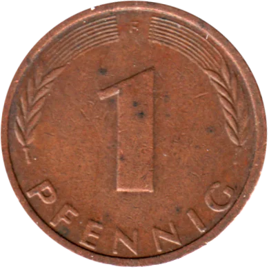 1 Pfennig, 1974 Reverse