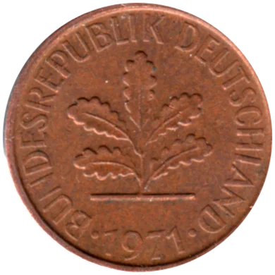1 Pfennig, 1971 Obverse