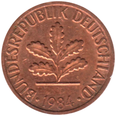 1 Pfennig, 1984 Obverse