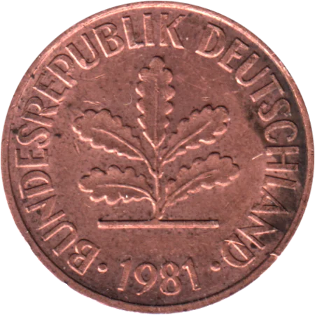 2 Pfennigs, 1981 Obverse