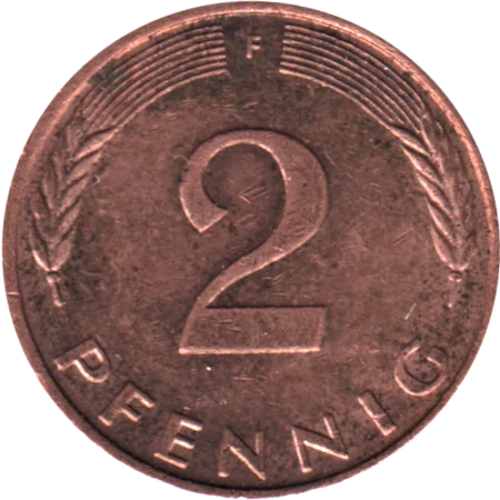 2 Pfennigs, 1981 Reverse