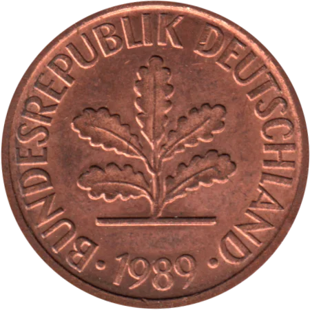 2 Pfennigs, 1989 Obverse