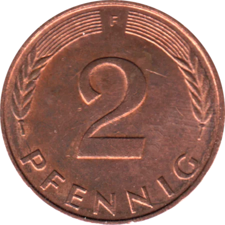 2 Pfennigs, 1989 Reverse