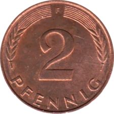 Preview 2 Pfennigs, 1989 reverse