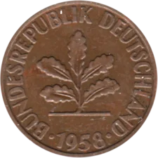 Preview 2 Pfennigs, 1958 obverse