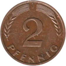 Preview 2 Pfennigs, 1958 reverse