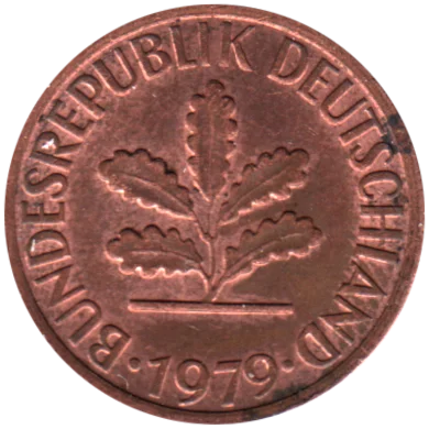 1 Pfennig, 1979 Obverse