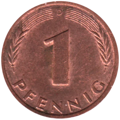 Preview 1 Pfennig, 1979 reverse
