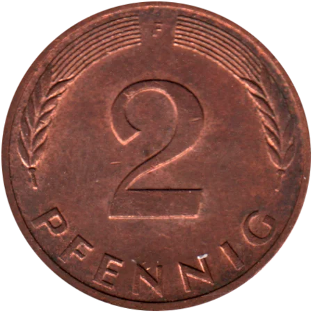 2 Pfennigs, 1979 Reverse