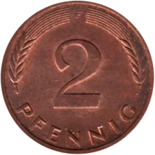 Preview 2 Pfennigs, 1979 reverse