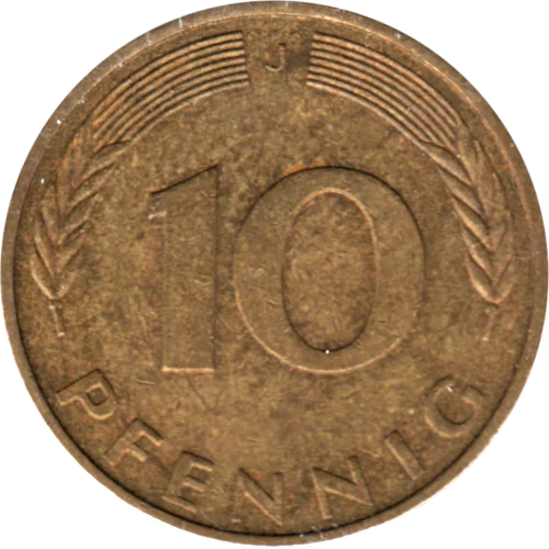 10 Pfennigs, 1985 Reverse