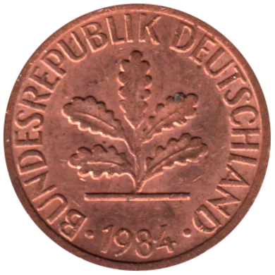 1 Pfennig, 1984 Obverse