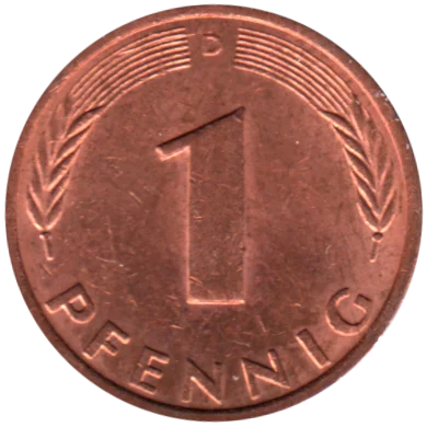 1 Pfennig, 1984 Reverse